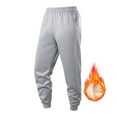 thumbnail image 6 of LNZGNM Mens Winter Pants Outdoor Thermal Fleece Lined Sweatpants Elastic Waist Active Track Jogger Pant Lounge Winter Insulated Pant Baggy Sweatpants Men, Light Gray L, 6 of 6