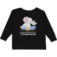 thumbnail image 3 of Inktastic My Great Aunt Loves me to the Moon and Back Elephant Family Boys or Girls Long Sleeve Toddler T-Shirt, 3 of 5