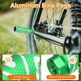 thumbnail image 4 of Uxcell 2 Pairs Bike Pegs Aluminum Alloy Rear Stunt Pegs Anti-Skid Foot Pedals fit 3/8" Axles for Mountain Bike BMX, Green & Silver, 4 of 6