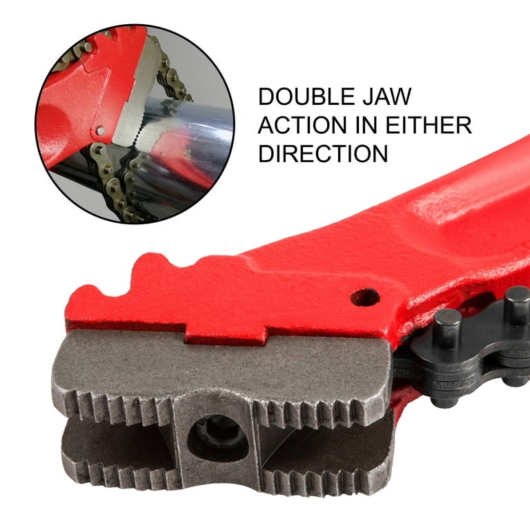 12 Inch Heavy Duty Chain Wrench - Adjustable Chain For Pipes 1-1/2" To 6", Oil Filter Tool
