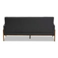 thumbnail image 5 of Baxton Studio Perris Mid-Century Modern Dark Grey Fabric Upholstered Walnut Finished Wood Sofa, 5 of 9