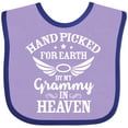 thumbnail image 3 of Inktastic Handpicked for Earth by My Grammy in Heaven with Angel Wings Boys or Girls Baby Bib, 3 of 4