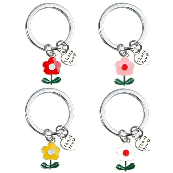 4 Sets of Teacher Appreciation Gifts Keychains Thank You for Helping Me Grow Handmade Card Colorful for Teachers Birthday Christmas Gift