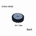 thumbnail image 1 of MOC Technical Tire Wheel Cross Hole Set Motorcycle Tyre & Rim Car Truck Wheels Hub Bricks Construction Building Blocks 61254-56902-8set, 1 of 6