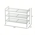 thumbnail image 3 of 3-Tier Stackable Mesh Shoe Rack Silver, 3 of 8