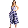 thumbnail image 4 of Sakkas Niza Women's Maxi Summer Casual Sleeveless Floral V neck Loose Long Dress - 212-Blue - One Size, 4 of 5