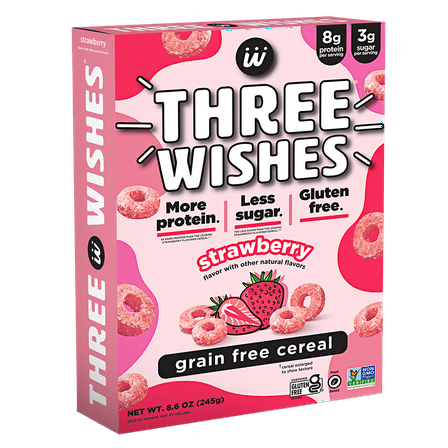 Three Wishes Grain Free Cereal, Strawberry, Gluten-Free