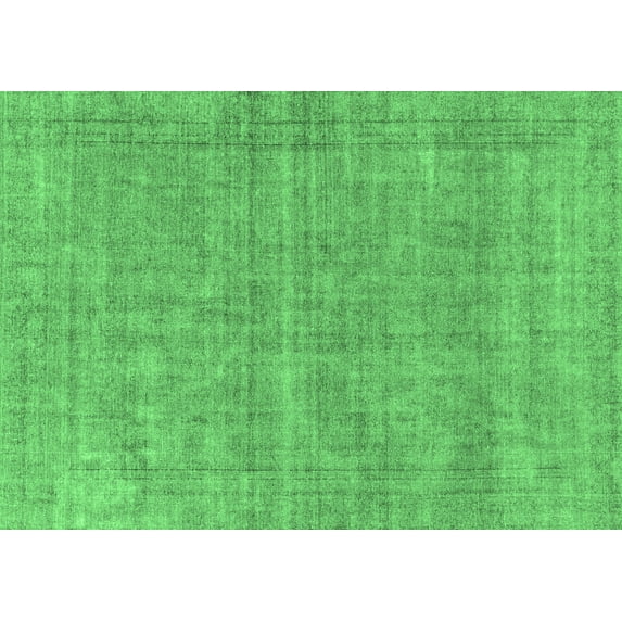 Ahgly Company Indoor Rectangle Abstract Emerald Green Modern Area Rugs, 5' x 7'