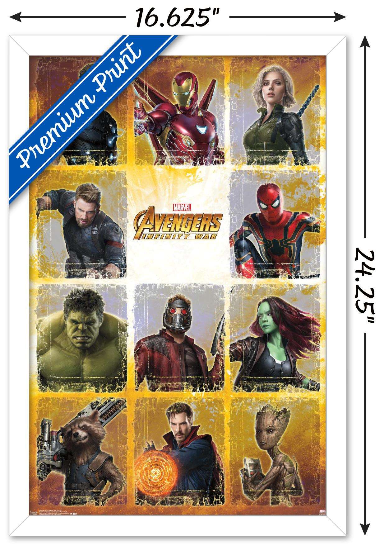 Marvel Cinematic Universe - Avengers - Infinity War - Collage Wall Poster, 14.725" x 22.375", Framed