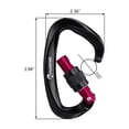 thumbnail image 5 of 25KN Locking Carabiner Clip, Heavy Duty Carabiner for Rock Climbing, Rappelling, Rescue and Outdoor Use, Black, 2 Pack, 5 of 6
