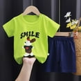 thumbnail image 2 of Vividxx Girls Summer Outfits Sets O-Neck Short Sleeve T-Shirt And Shorts Outfits Sets Casual Toddler Clothes For 1-7 Years Old Comfortable Playwear Solid Color Lovely Dailywear, 2 of 3
