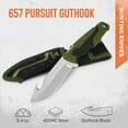 thumbnail image 2 of Buck Knives 657 Large Pursuit Guthook Hunting Knife, 4-1/2" Fixed Blade, Nylon Handle, Green, 6.4 oz, 2 of 8