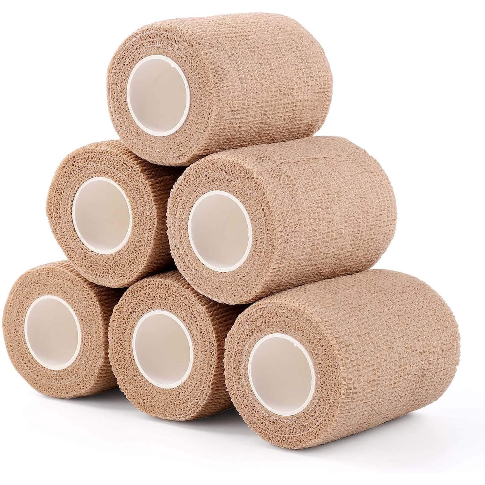 Self-Adhesive Cohesive Wrap Bandage Flexible Stretch Tape Athletic Strong Elastic First Aid Wrap Bandages for Wrist & Hand, Ankle Sprains, Swelling 6 Packs, 3Inch X 5Yards