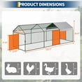 thumbnail image 2 of 120"X40"x40"/160"×40"×40" Metal Chicken Coop, Heavy Duty Walk-in Chicken Runs with Anti-UV Cover & 3 Doors, Portable Outdoor Poultry Cage - Large Backyard Farm Playpen, Exercise Pen for Animals, 2 of 9