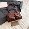 thumbnail image 4 of Mujer Hombro PBag U Cuero Doble Bolsillo Boston Tote Bag Underarm Bag() Rojo, 4 of 7