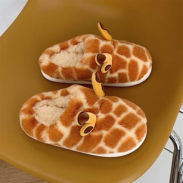 Linda de animales para mujer, zapatos de felpa para el hogar, suaves y cómodos, antideslizantes, para el hogar al aire libre , 37 37 Yinane Pantuflas Calientes