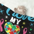thumbnail image 2 of Pofeuu I Love My Autism Print Puppy Blanket,Dog Blankets,Pet Blanket Cozy Cat Blankets for Indoor Cats, Fuzzy Pet Blanket for Kitten Doggy Dog Blankets-Large, 2 of 8
