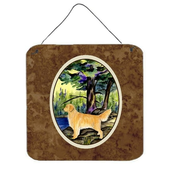 6 x 6 in. Golden Retriever Aluminium Metal Wall or Door Hanging Prints