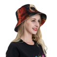thumbnail image 6 of Bingfone Vintage Colorful Flower French Bulldog Bucket Hat for Men Women,Packable Reversible Printed Sun Hats,Fisherman Outdoor Travel Hiking Beach Caps, 6 of 7
