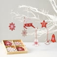 thumbnail image 3 of 12pcs/box Christmas Snowflake Reindeer Wooden Decorations Pendants Tree Hanging Ornaments for Home Kids Gift Noel Navidad Decor, 3 of 5