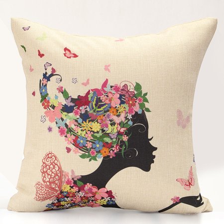 Home Decorative Textured Linen Square Throw Pillow Cases Cushion