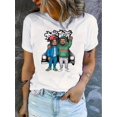 thumbnail image 1 of Camiseta con estampado de coche de dibujos animados para mujer - Algodón informal, elasticidad media, cuello redondo, comodidad para todo el año, estilo hip hop unisex, camisetas informales, 1 of 6