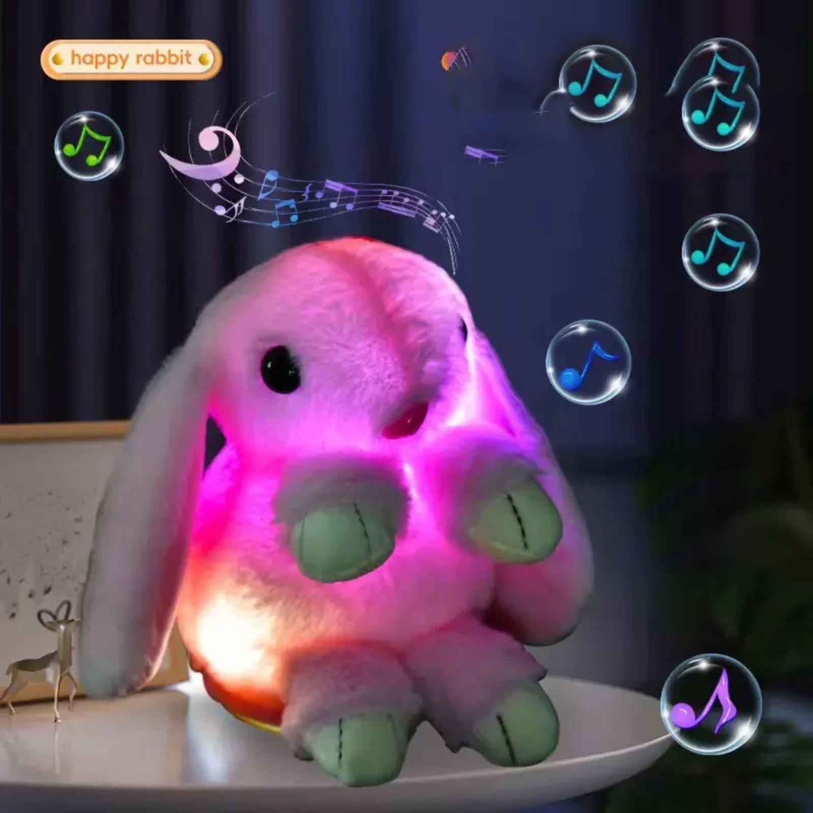 3Pcs 5.7Inch Electric Bunny Plush Toy, Singing Dancing Stuffed Animal with Voice Recording, Interactive Bunny Plush, Easter Basket Stuffers, Birthday Christmas Holiday Gift