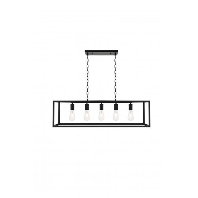 Living District LD4063D38BK Resolute 5 Light Black Ceiling Pendant