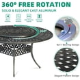 thumbnail image 4 of VIVIJASON Outdoor 61" Patio Dining Table for 6-8 Person, Large Patio Round Dining Table with 35.4" Lazy Susan, Dark Bronze Cast Aluminum Rustic Patio Table W/Umbrella Hole for Balcony, Porch and Deck, 4 of 7