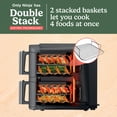 thumbnail image 2 of Ninja SL400 DoubleStack XL Freidora de aire de 2 cestas, cocina 4 alimentos a la vez, diseño compacto, 10 cuartos de galón, 4 en 1, acabado inteligente y cocinar a juego, freír al aire, asar, hornear,, 2 of 5