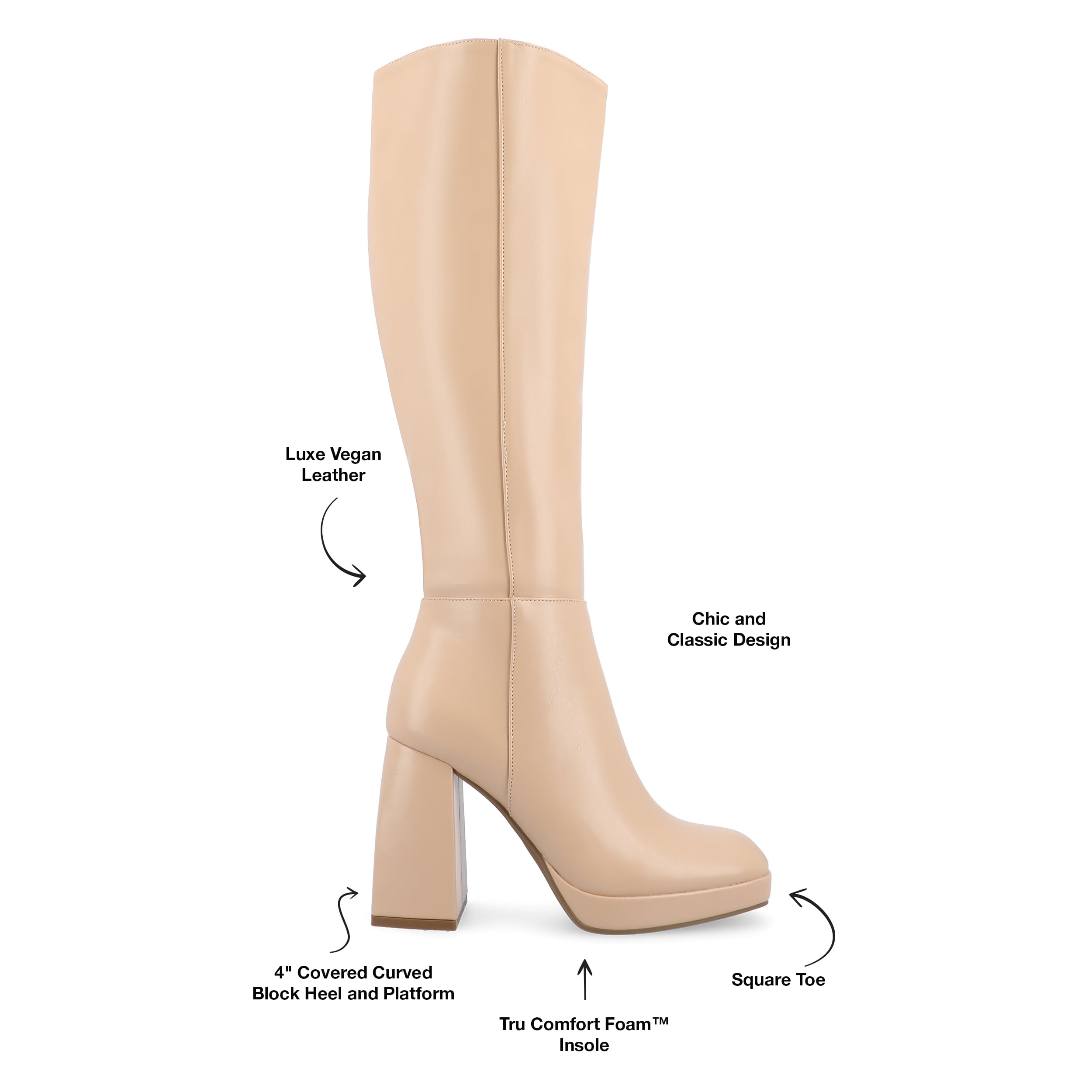 Journee Womens Mylah Platform Square Toe Boots