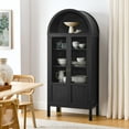 thumbnail image 2 of Tessa Arched Storage Display Cabinet in Black, 2 of 10