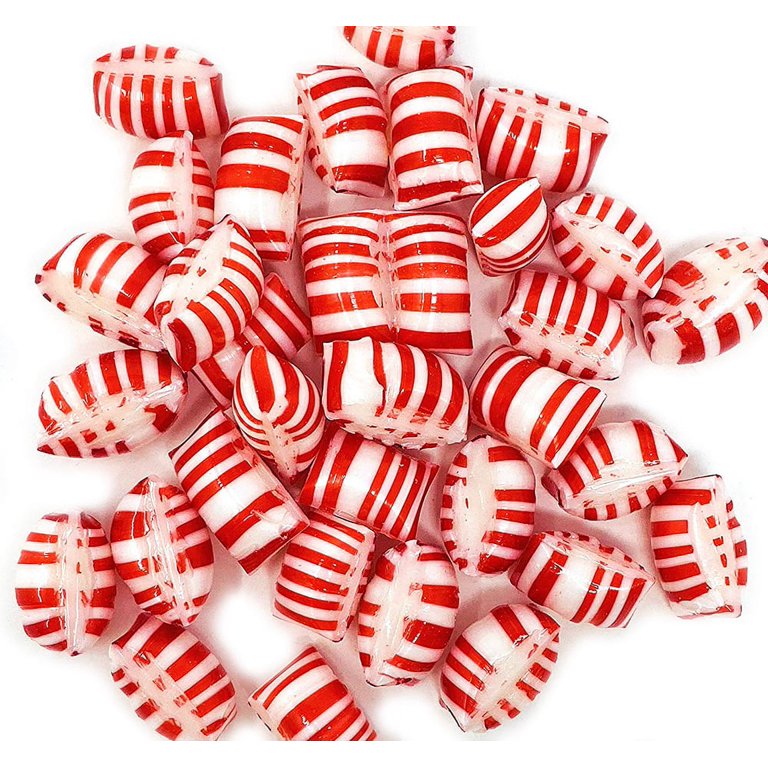 SweetGourmet Peppermint Gems | Christmas White Red Hard Candy | 3