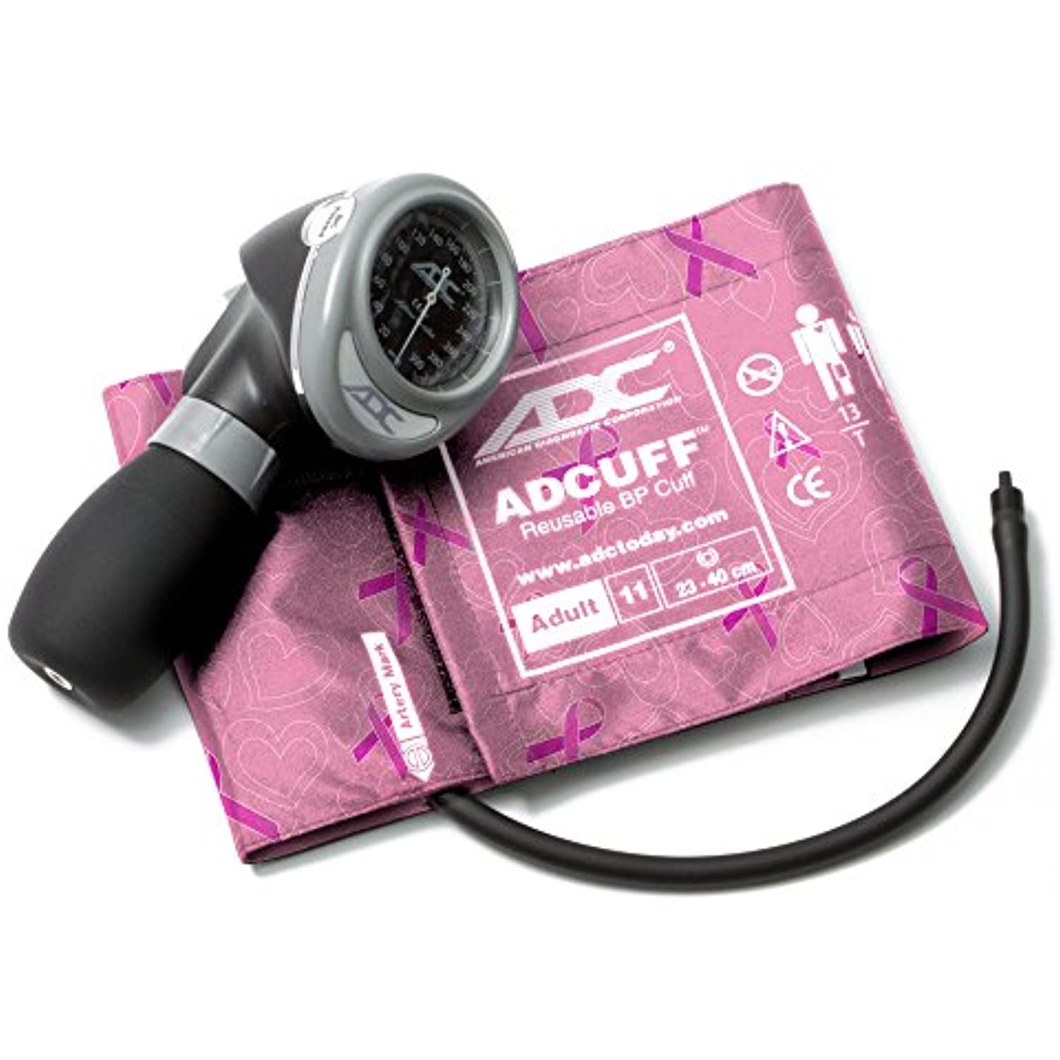 ADC DIAGNOSTIX 703 Palm Aneroid Sphygmomanometer, Breast Cancer, Adult