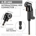 thumbnail image 4 of Juego de 14 Extensiones de Broca Flexibles de 1/4 de Pulgada, Broca Hexagonal Flexible, Broca de Ángulo Recto de 105 Grados, Broca de Ángulo Recto de 90 Grados., 4 of 5