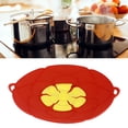 thumbnail image 4 of 28CM Silicone Pot Lid Cover - Anti Overflow Dustproof Spill Stopper for Kitchen Cooking with Fan Shaped Holes, Easy to Lift, Dishwasher Safe, 4 of 8