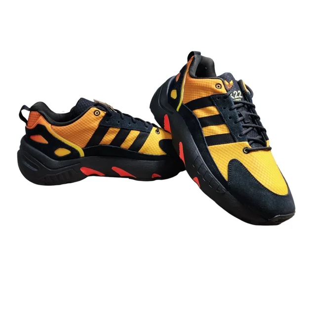 Ad-id-as Men's Size 9 M ZX Boost 22 Casual Lifestyle Black Orange Sneaker 876-3
