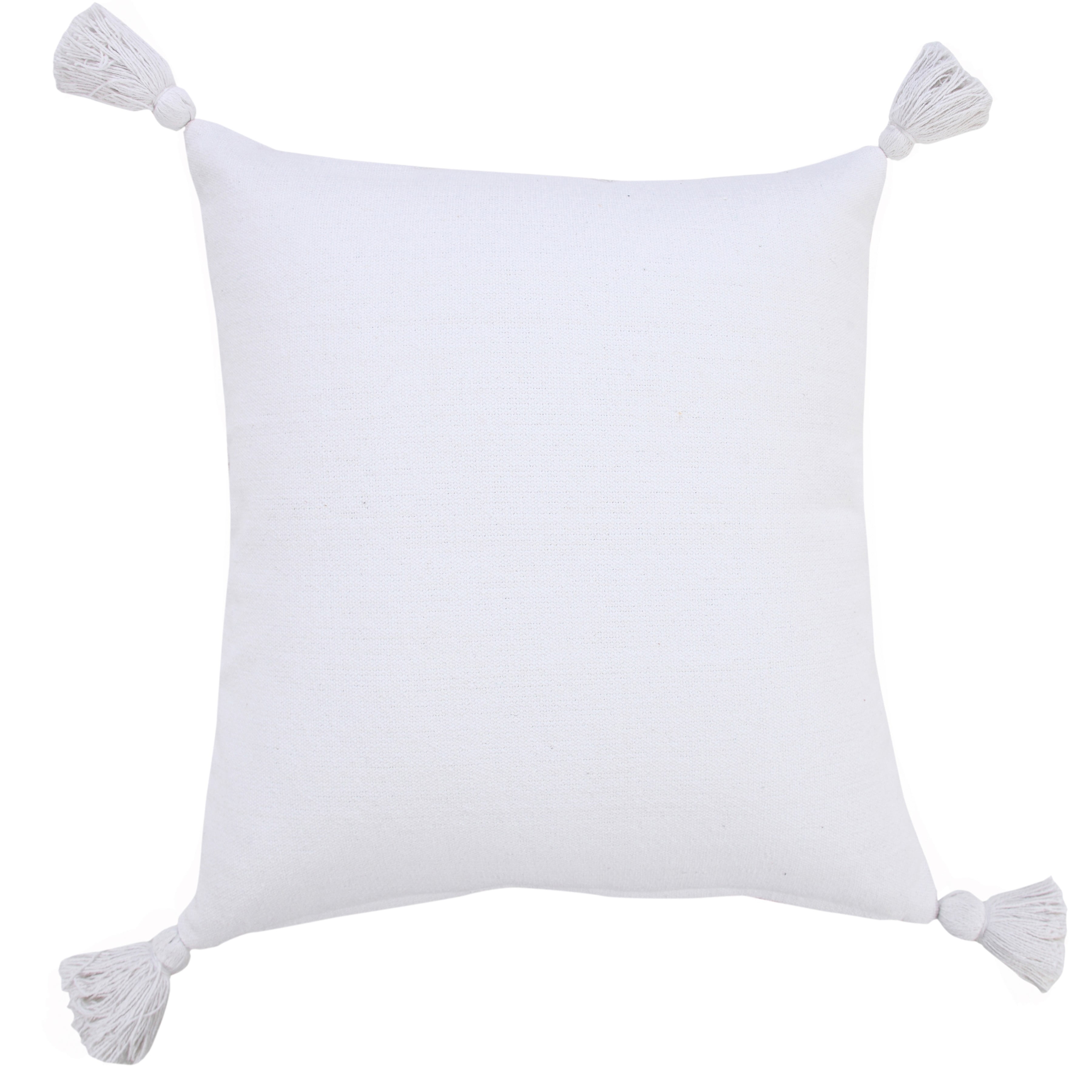 LR Home Sundry Solid Transitional Cotton Throw Pillows, White, 20" x 20", Set of 2