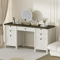 thumbnail image 3 of FIAKOA 45"Executive Desk, Modern Farmhouse Computer Desk with Drawers & Cabinet, White Home Office Desk Writing Workspace for Work Study, 3 of 9