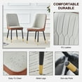 thumbnail image 6 of Set of 2 Dining Chairs, Light Gray & Brown Color Combination with PU Cushion and Metal Legs, 6 of 10