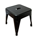 Homeworks 12" Black Metal Stool – Backless, 1-Pack, Indoor/Outdoor Use, Load Capacity of 330 lbs