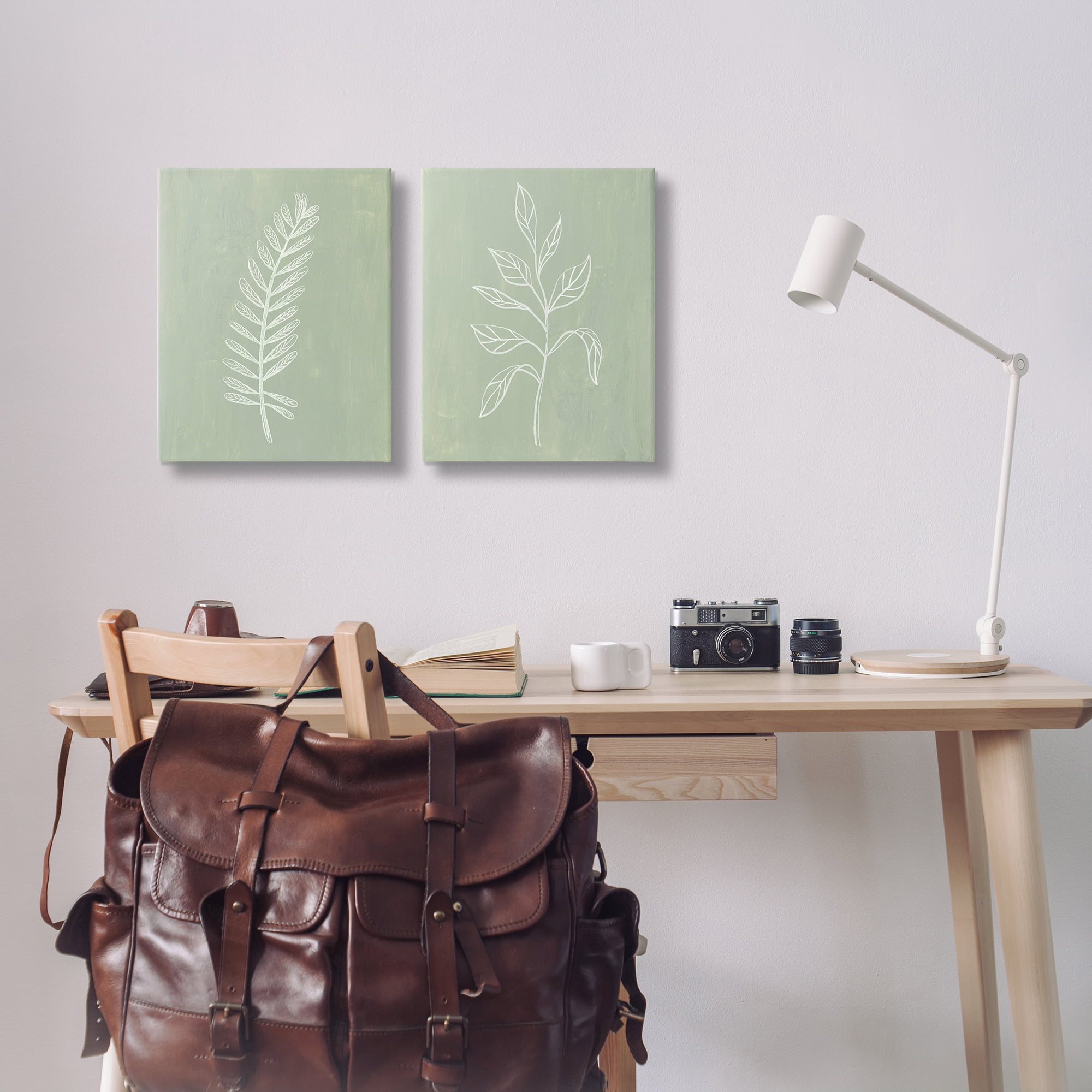 Stupell Industries Forest Fern Sprigs Floral & Botanical Painting Wrapped Canvas Art Print Wall Art, 16 x 20, Set of 2