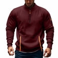 thumbnail image 4 of Migroa Half Zip Sweatshirt Outdoor Running, Men's Half Zip Long Sleeve Sweatshirt, Casual Sporty Pullover for Fall Winter Outdoor Running, Fleece Lined Top Mens Fleece Lined Sporty Top Outdoor, 4 of 4