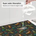 thumbnail image 3 of Dish Drying Mat, Exotic Funny Gecko Lizard Leaves Highly Absorbent Drying Matt Kitchen Counter, Dish Mat Drying Pad Dishes Drainer Mats for Kitchen Counter or Sink, 16 x 18 inch, 3 of 6