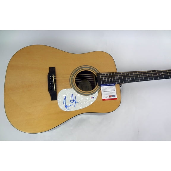 James Taylor Fire and Rain Signed Autograph Epiphone Acoustic Guitar PSA/DNA COA