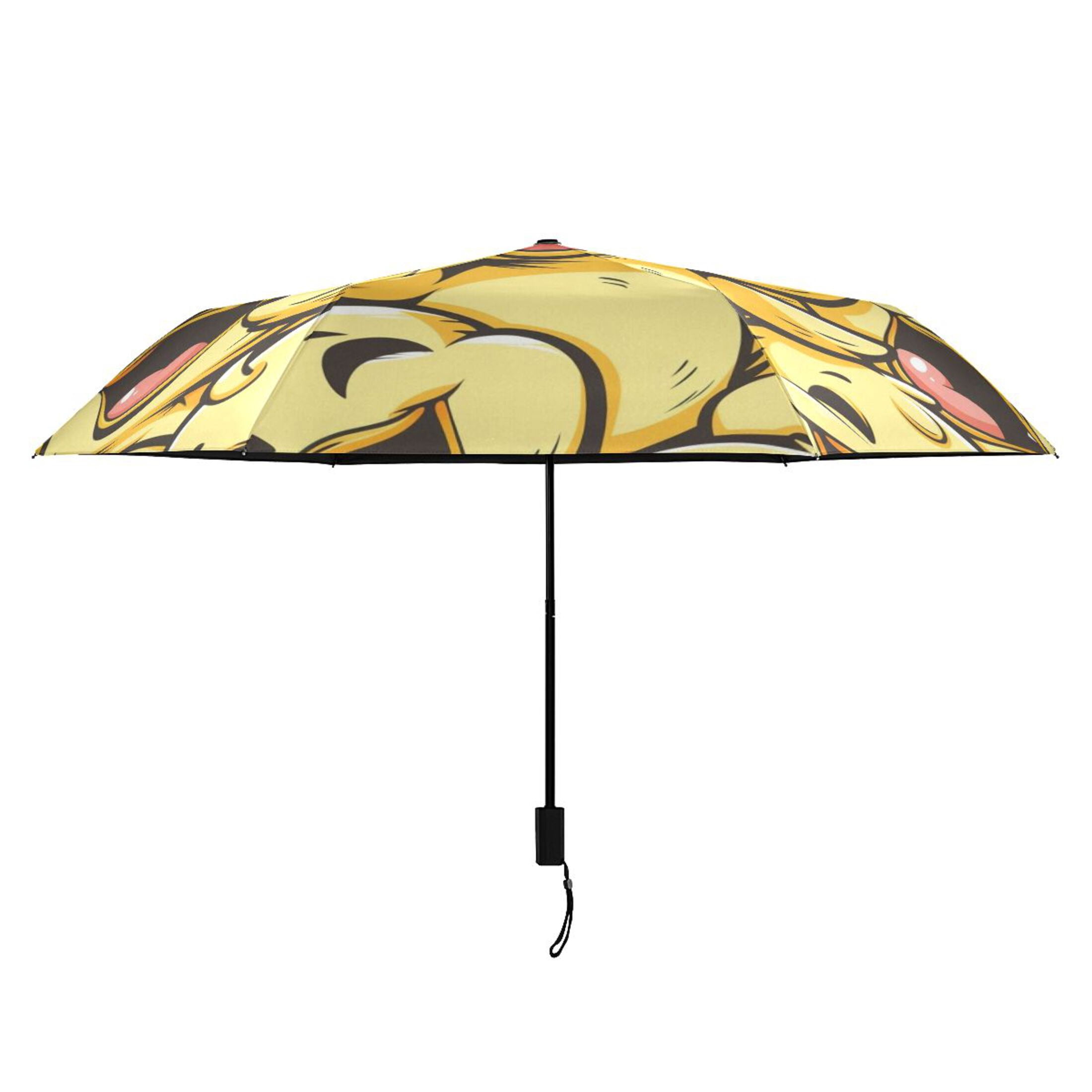 Happy Cute Ducks Compact Sun Umbrella Windproof Travel Umbrellas for Rain Strong Portable UV Protection