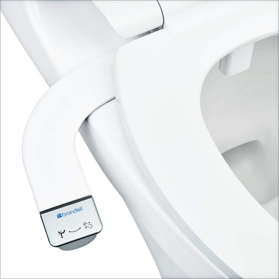 Brondell Bidet - Thinline SimpleSpa SS-150 Fresh Water Spray Non-Electric Bidet Toilet Attachment in White with Self Cleaning Nozzle