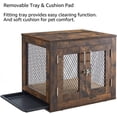 thumbnail image 3 of Small Dog Crate Furniture with Tray for Dogs Cats Min Pigs Rabbit Indoor Aesthetic Puppy Kennel Modern Decorative Wood Pet House Dog Cage Pretty Cute End Side Table Nightstand Rustic, 3 of 6