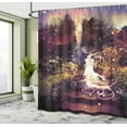 thumbnail image 5 of Ambesonne Fantasy Art Shower Curtain, Surreal Elf Garden, 69"Wx70"L, Magenta Green, 5 of 5