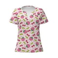 thumbnail image 3 of Naloa Strawberry And Cheery Print T-Shirts Short Sleeve V Neck Tees for Women Fashion Tops Trendy Lightweight Soft Casual Summer Outfits Clothes, 3 of 5